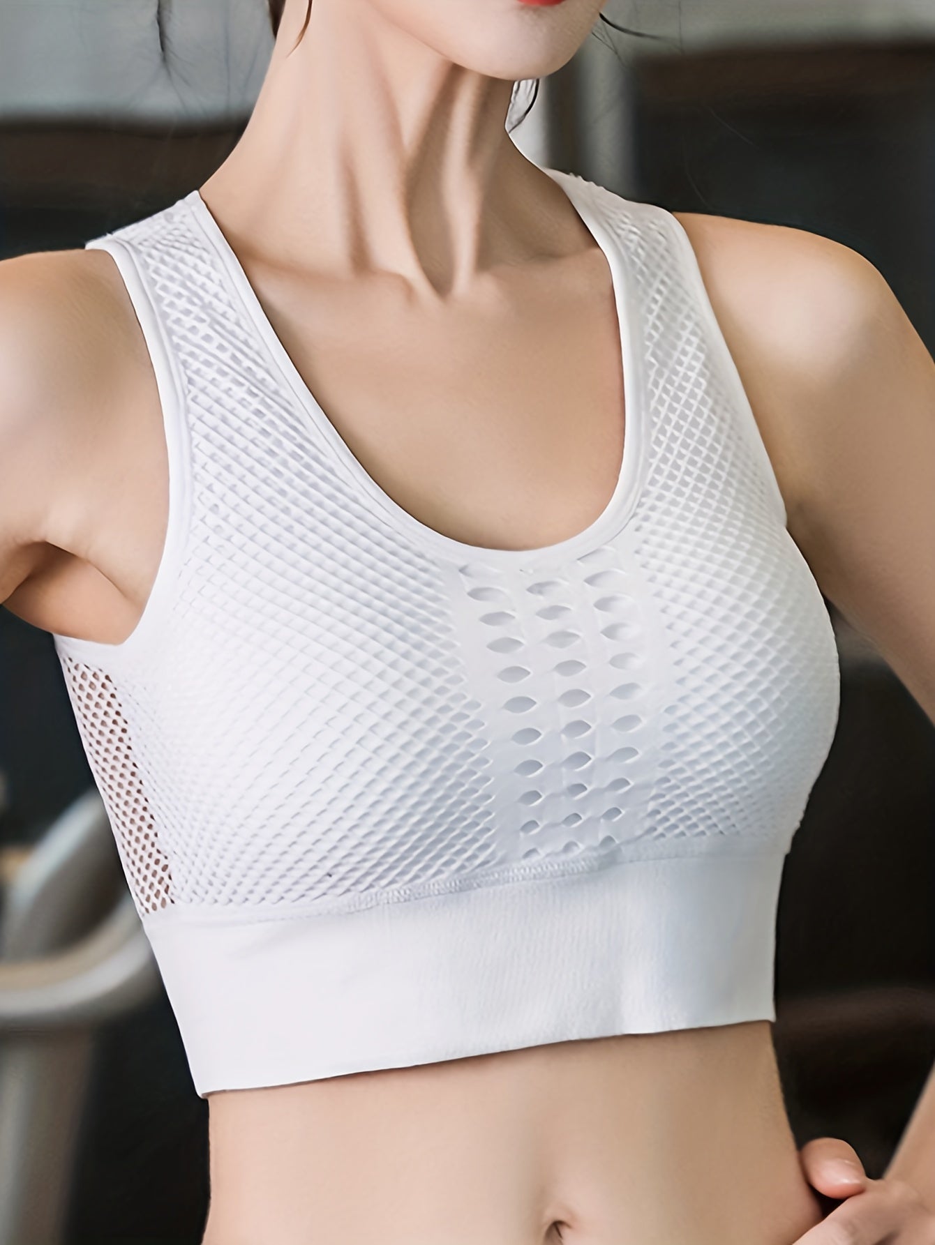 Cut Out Wireless Sports Bra Breathable Running Workout Tank Bra