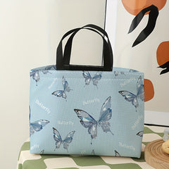 Rhinestone Butterfly Printed Lunch Bag Waterproof Insulated Portable Cooler