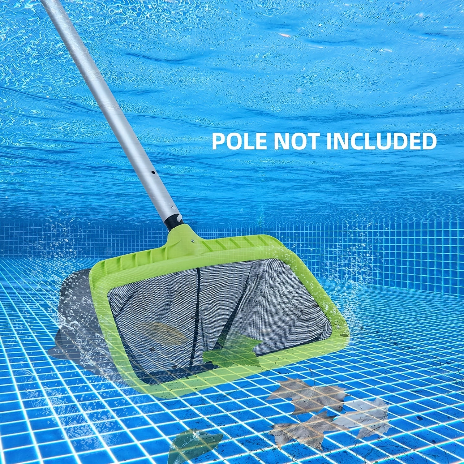 Swimming Pool Leaf Skimmer Net Reinforced Frame Rake Heavy Duty Cleaning Tool