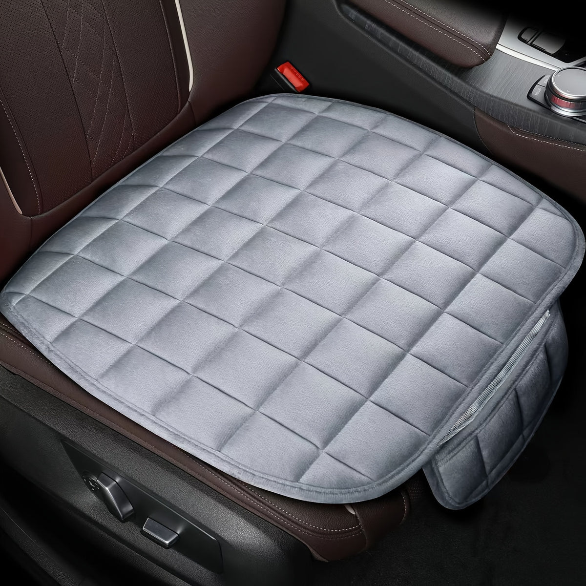 Plush Car Seat Cushion Winter Three-piece Set Non-slip Tie Car Supplies