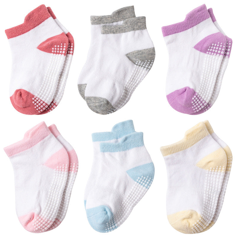6pcs Baby Girls Anti Skid Socks, Safe & Comfortable