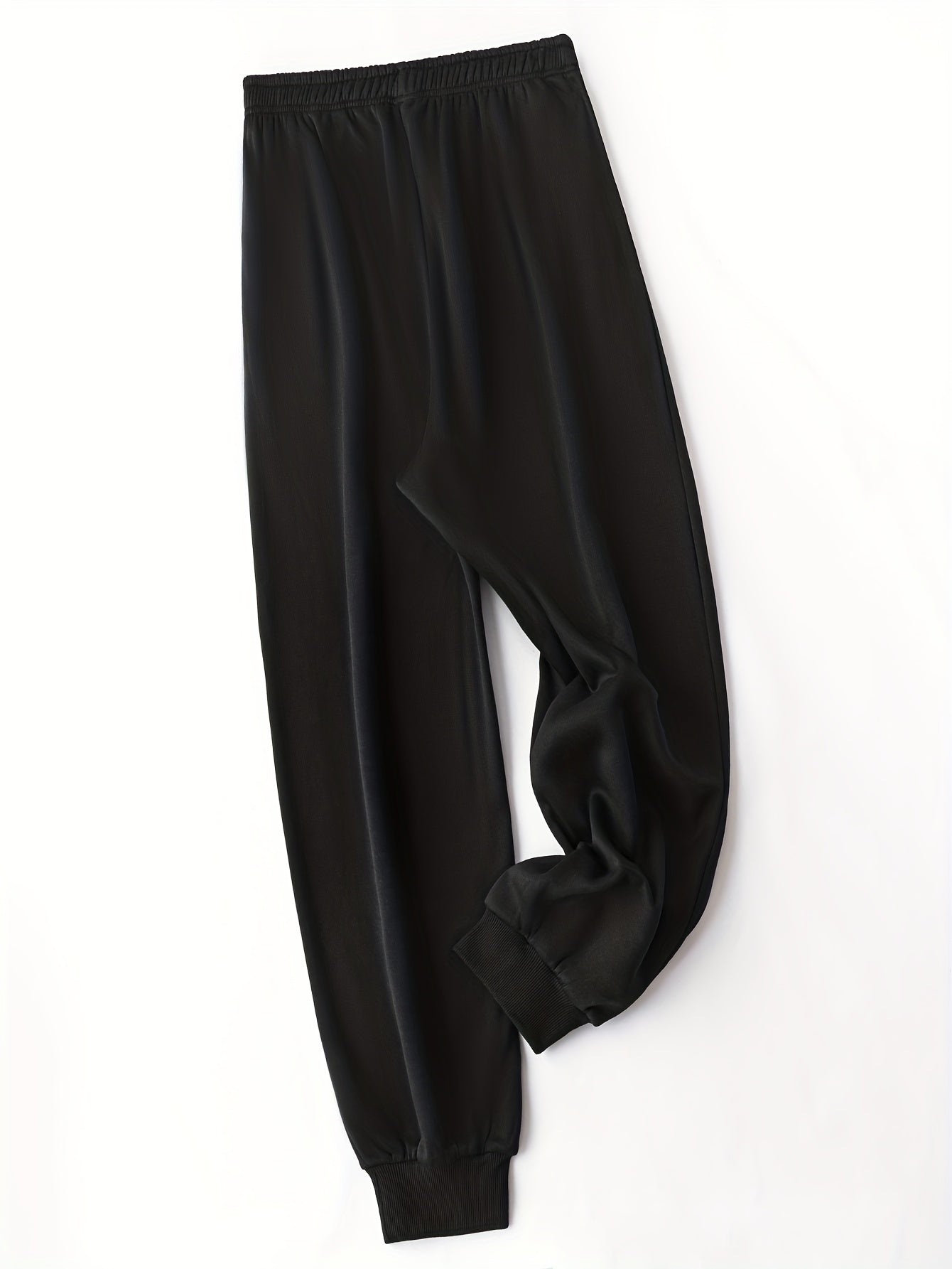  Heart Print Jogger Trousers Elastic Drawstring High Rise