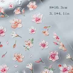 Flower Embossed Nail Art Stickers - Perfect Manicure Accessory
