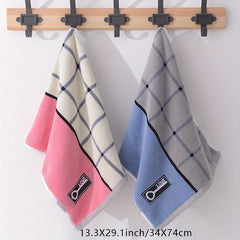 2pcs Cotton Hand Towel Thickened Absorbent Face Wash Towel 13.4x30in