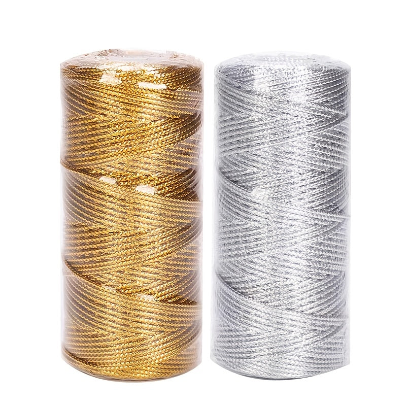 2 Rolls 100m Golden Onion Thread Rope For Gift Wrapping DIY Decor