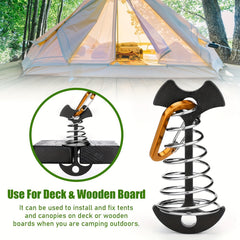 Aluminium Fishbone Deck Anchor Pegs with Carabiners & Tent Stakes