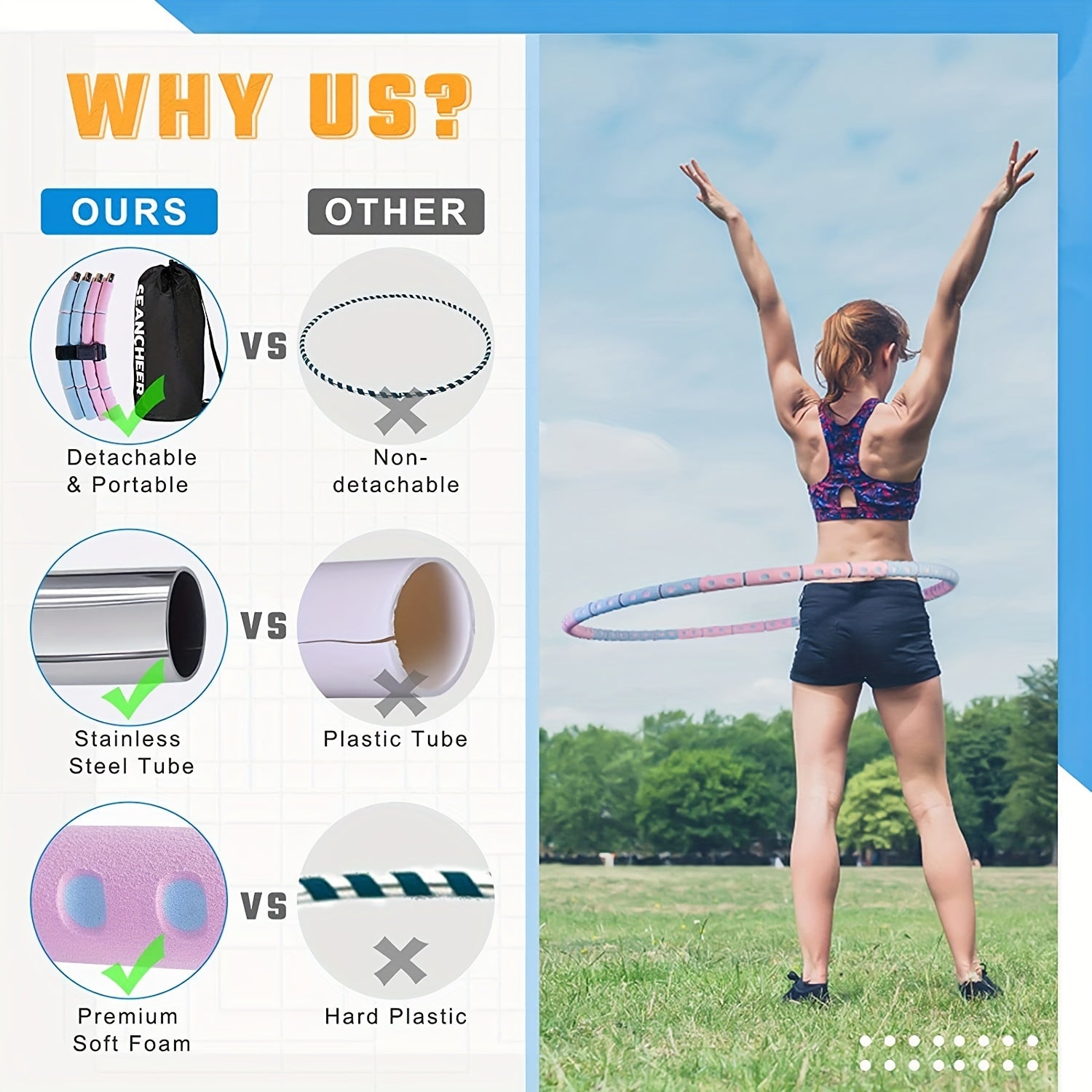Adjustable Detachable Exercise Ring 2.5lb Fitness Hoop