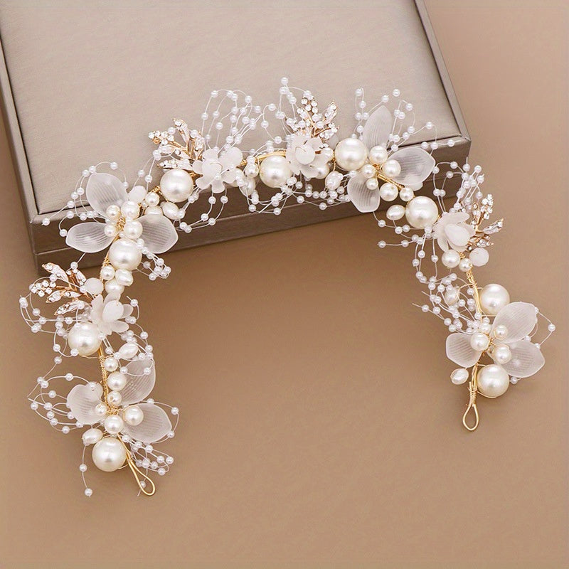 Kids Faux Pearl Flower Headband Children's Accessories