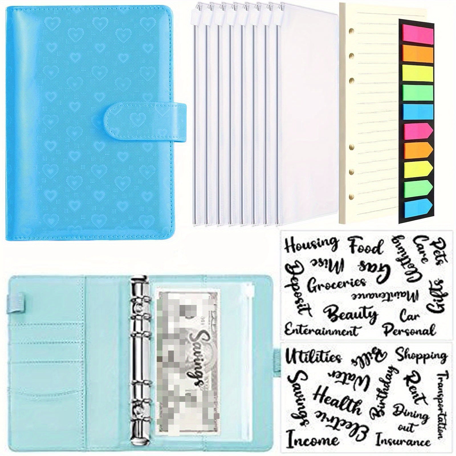 Heart Pattern Budget Binder with Cash Envelopes