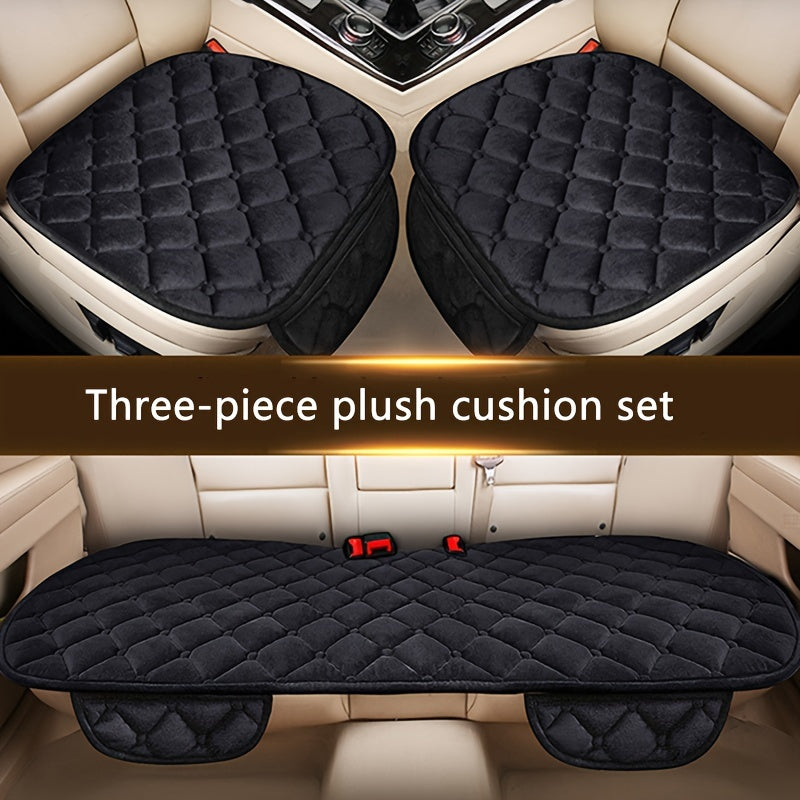 3pcs Car Seat Cushion Set Non-slip Winter Warm Seat Protector Universal