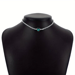 Glitter Rhinestone Love Necklace for Prom