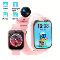 Kids Game Smartwatch for Teens Step Counter Front Camera Flashlight