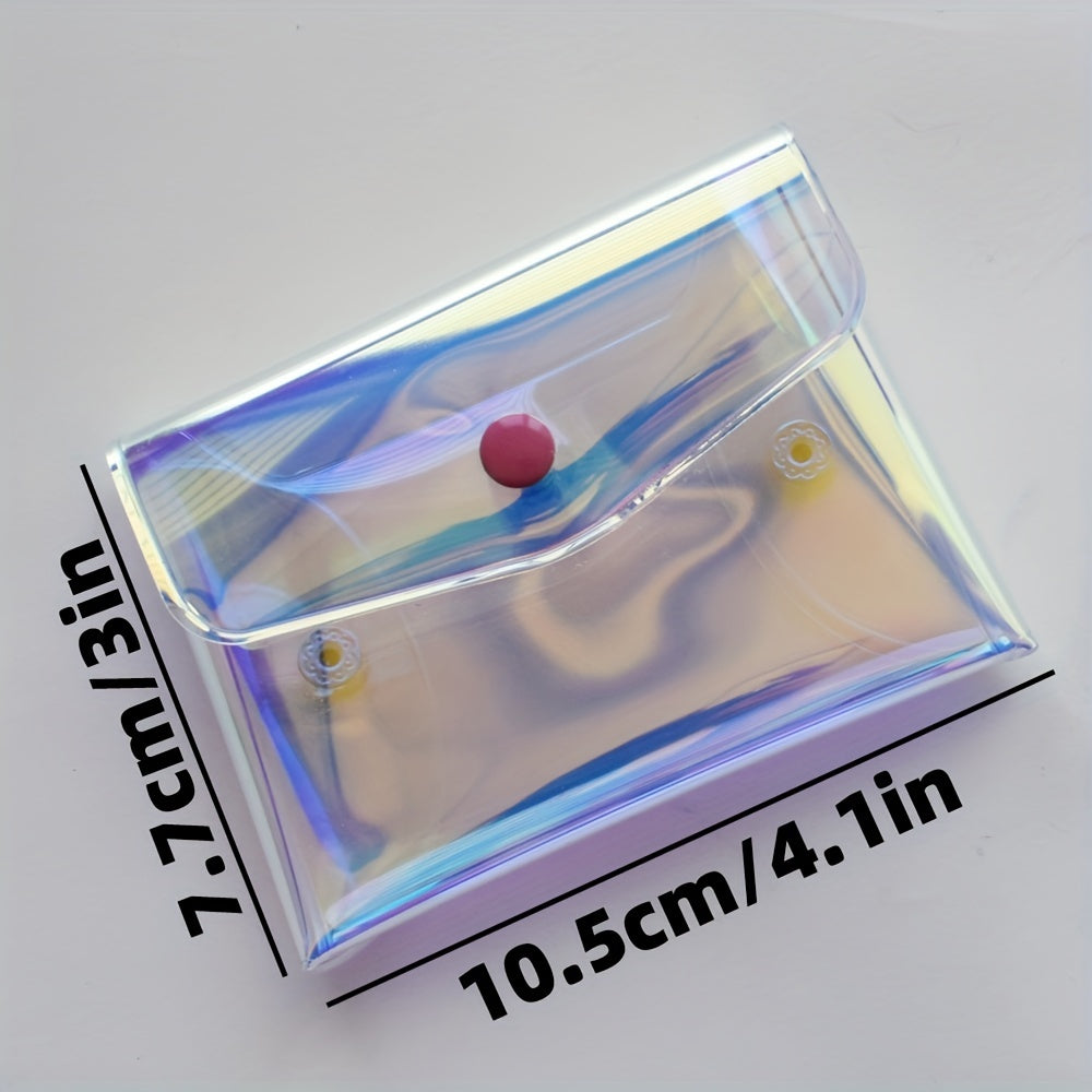 Mini Wallet Transparent Colorful Money Bag Portable Button Coin Purse