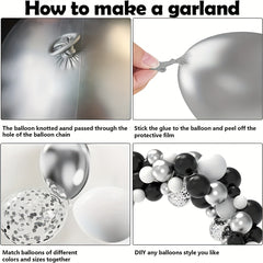 120pcs Silvery Confetti Balloon Arch Balloon Set