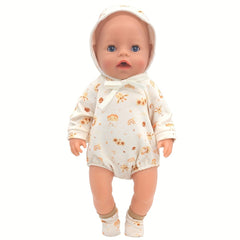 Doll Clothes Set Onesie Romper & Accessories for 17 Inch Dolls