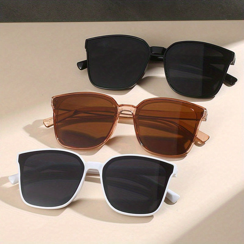 3 Pairs Square Sunglasses UV400 Sun Shades Glasses Travel Vacation