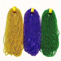 3pcs Multicolor Beaded Party Necklaces for Women & Men