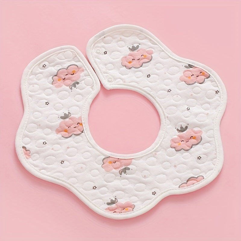 5pc Baby Toddler Petal Style Bib Cotton Waterproof Saliva Bib