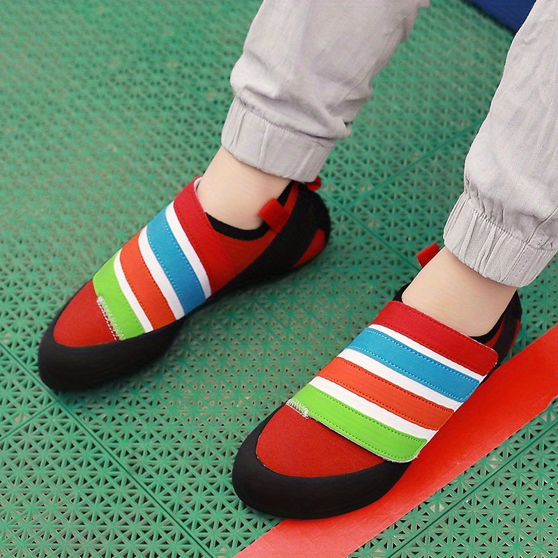 Unisex Kid's Climbing Shoes With Hook And Loop Fastener