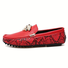 Women's Snakeskin Print Loafers Soft Sole Slip On Shoes Casual Flats