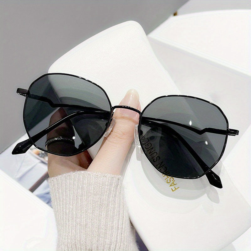 Metal Round Frame Sunglasses Candy Women Outdoor Sunshade Travel Eyeglasses