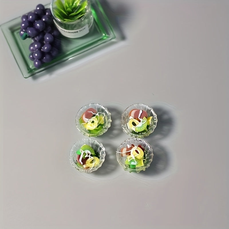 Dollhouse Mini Salad Set Resin Alloy Material Decoration for Kitchen