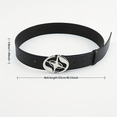 Oval Cross Metal Buckle Belt Casual Jeans Belt Unisex
