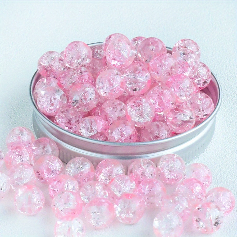 50pcs Crystal Glass Gradient Crack Beads for DIY Jewelry Making