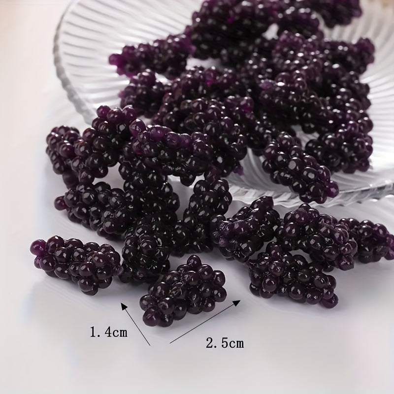 6pcs Vibrant Grape Bunches DIY Dollhouse Toy Accessories for Home Decor