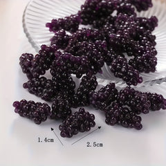 6pcs Vibrant Grape Bunches DIY Dollhouse Toy Accessories for Home Decor