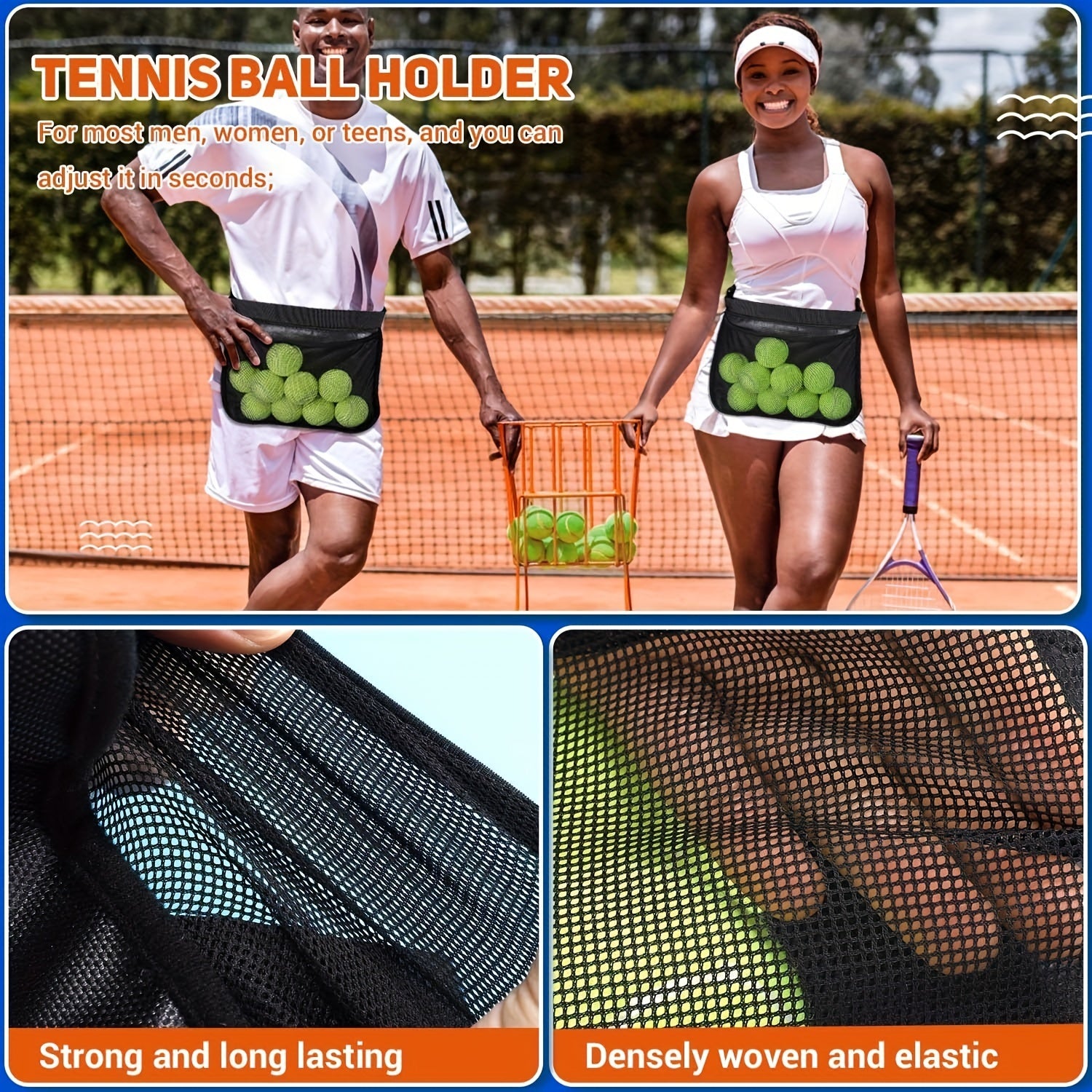 4pcs Durable Pickleballs with Waist Bags for Outdoor Play