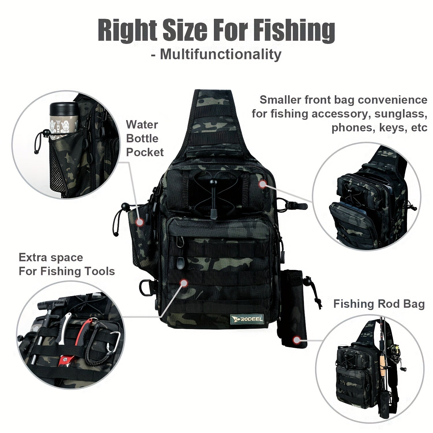 Multifunctional Fishing Backpack Waterproof Storage Bag with Tackle Box