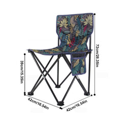 Portable Folding Chair with Side Pocket for Camping Fishing Travel