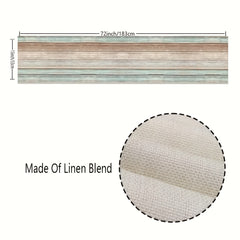 Farmhouse Linen Table Runner Rustic Barn Wood Ombre Kitchen Dining Decor