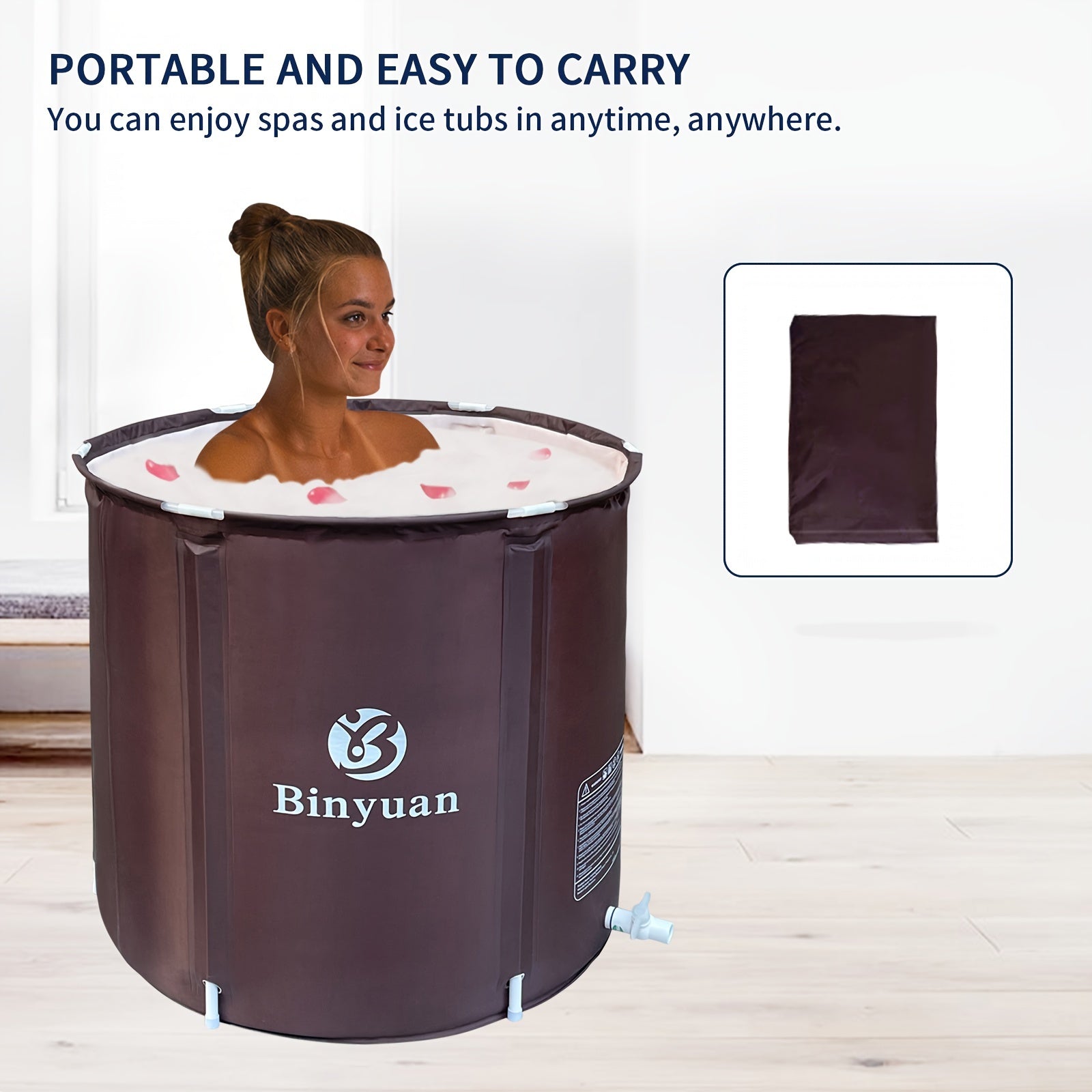 Portable Folding Bathtub For Adults Cold & Hot Water Ice Bath Tub