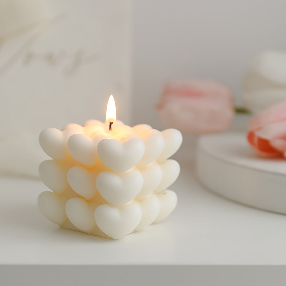 Love Cube Aromatherapy Candle Home Holiday Decor Handmade