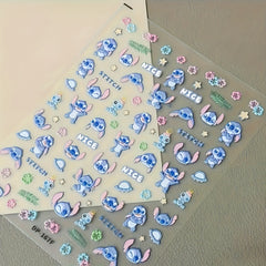 Matte Stitch Nail Stickers Hearts DIY Self Adhesive Decals