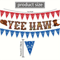 Western Cowboy Party Decorations - Rodeo Banner & Cowboy Hanging Swirls