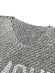  Casual Sweater Women's Plus V Neck Jumper