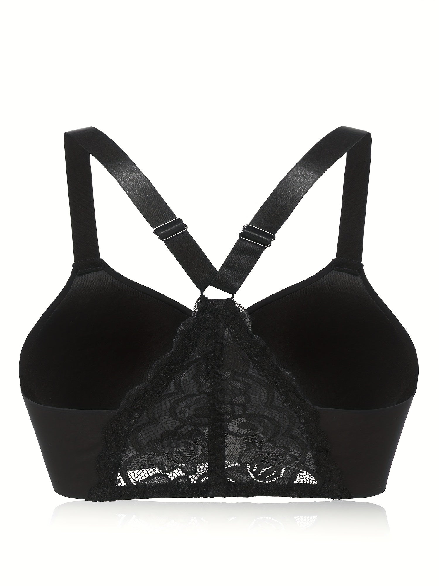  Bra Women's Plus Lace Closure Front Racer Back Underwire Bra