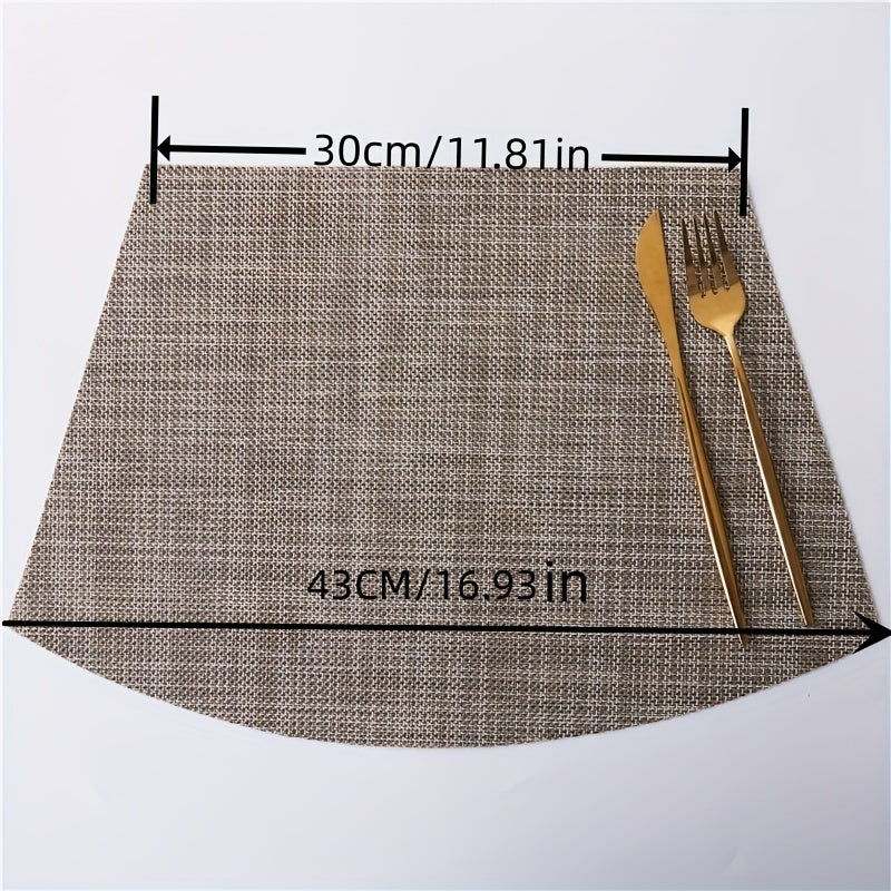 4pcs PVC Striped Placemats Washable Reusable Anti-fouling Heat Insulation Pads
