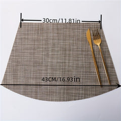 4pcs PVC Striped Placemats Washable Reusable Anti-fouling Heat Insulation Pads