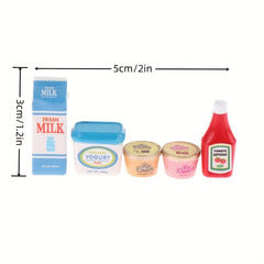 Dollhouse Food Set Tomato Sauce & Iced Yogurt Paper Toy Model