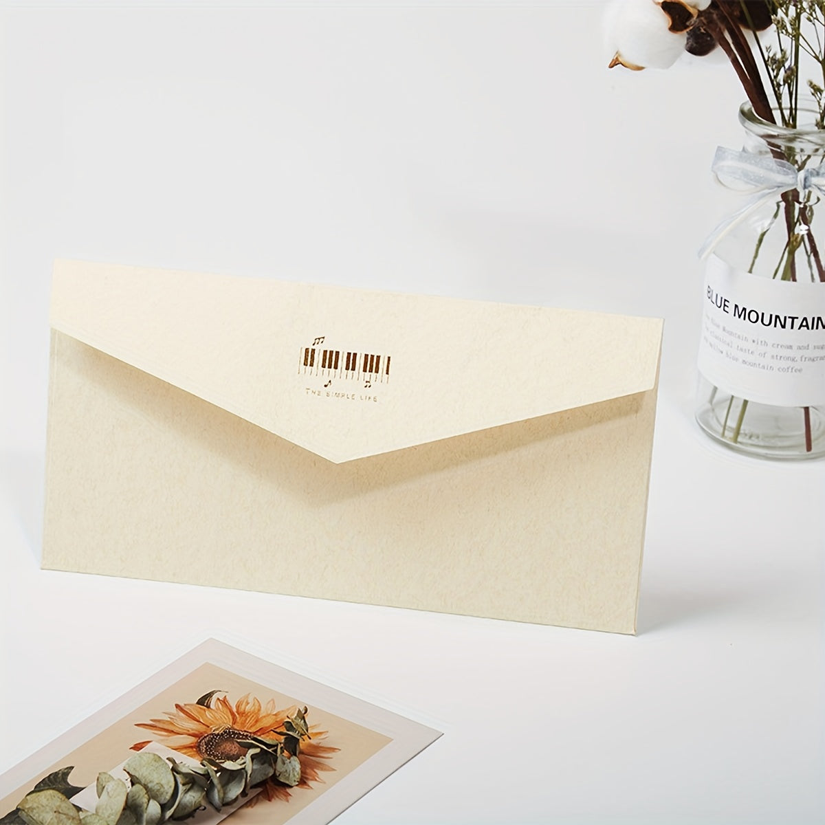2pcs Retro Hot Stamping Cowhide Paper Envelopes
