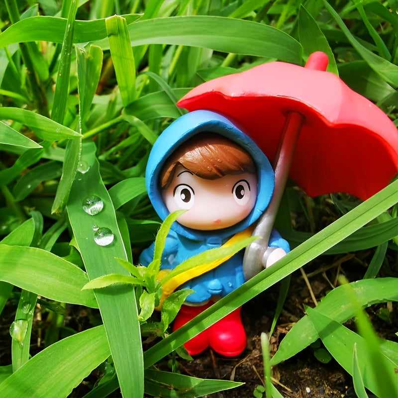 Mini Parachute Girls Ornament for Fish Tank & Garden Decor