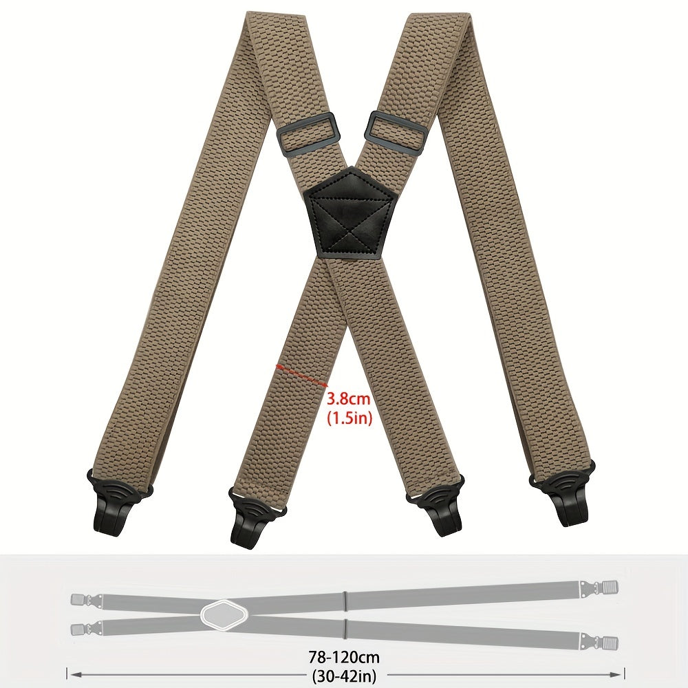 Big & Tall X-back Work Suspenders 4 Plastic Gripper Clips