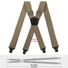 Big & Tall X-back Work Suspenders 4 Plastic Gripper Clips
