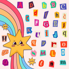 50pcs Cartoon English Letter Early Education Graffiti Stickers