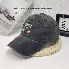 JESUS CALL Washed Denim Baseball Cap For Men And Women
