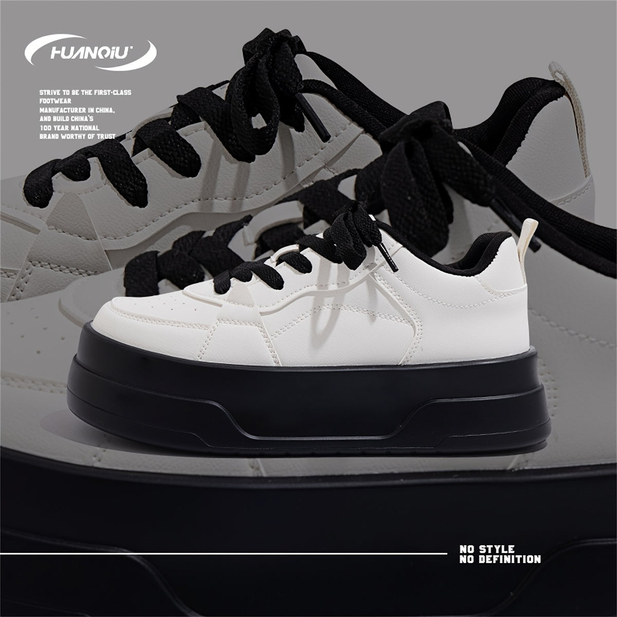HUANQIU Lace-up Low Breathable Board Shoes Casual Sneakers Women's Footwear